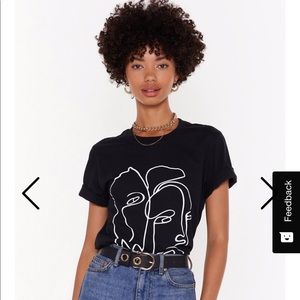 Nasty Gal Two Faced Tee Size Small
